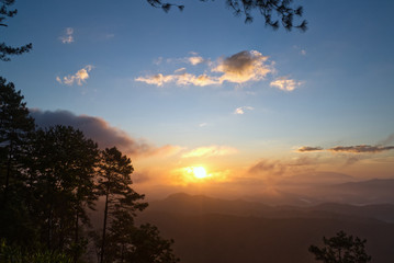 sunset in the mountains