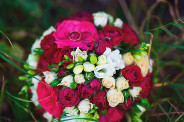 beautiful flowers on the wedding day. bouquet