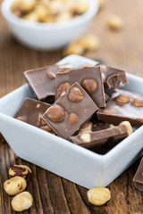 Hazelnut Chocolate (close up shot; selective focus)