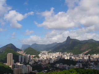 Fototapeta na wymiar View on the city from the Sugarloaf Mountain, Rio de Janeiro, Brazil