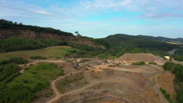 Aerial view of excavations in rular area of Rinteln, Germany	
