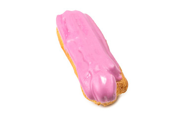 Fresh tasty eclairs isoalted on white background