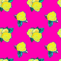 Watercolor flowers and ornate patterns. Modern baroque. Seamless pattern.Design for wallpaper, textile, fabric, background, covers, packaging, wrapping paper.