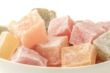 colorful assortment of Turkish delights over white