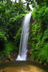 Fototapeta na wymiar Beautiful mountains and Dadfa Waterfall natural attractions at Tai Rom Yen National Park in Surat Thani, Thailand