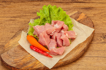 Raw pork meat for cooking