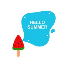 Hello summer with watermelon slice