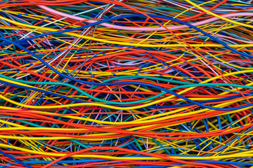 Colorful electrical cable and wire background