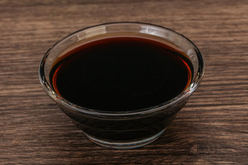 Asian soya sauce in the bowl