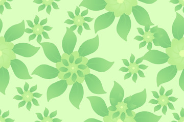 Floral natural pattern background, green flowers, no seams