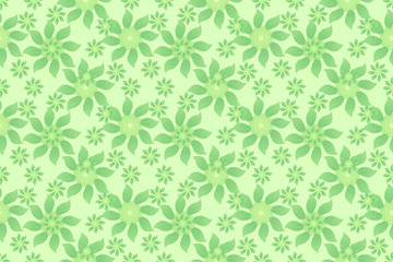Floral natural pattern background, green flowers, no seams