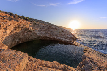 Giola, natural sea water pool. Thassos island