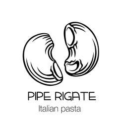 Pipe rigate pasta outline icon