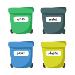 recycling garbage bins doodle icon, vector illustration
