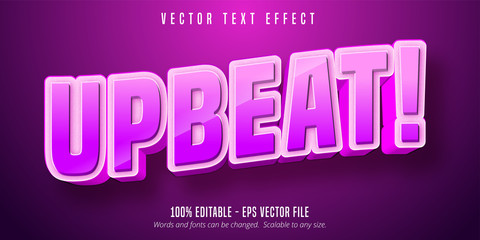Fototapeta premium Upbeat text, pink cartoon style editable text effect