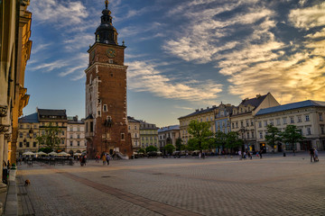 Main square, Krakow, Poland 
The picture is taken in May 2020 at the time of Covid-19 Pandemic. Just when the city started to restore it's energy.