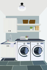 Laundry room vector