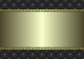 golden and black background with decorative pattern 