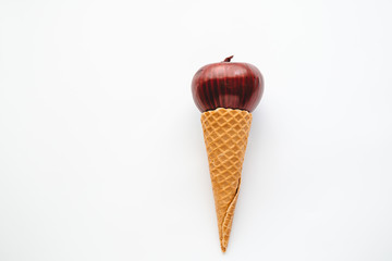 various ingredients in ice cream cone