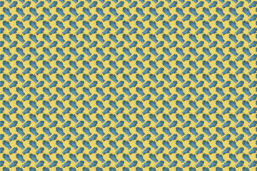 Seamless colorful pattern: a lot of little medical blue gloves on a yellow background.