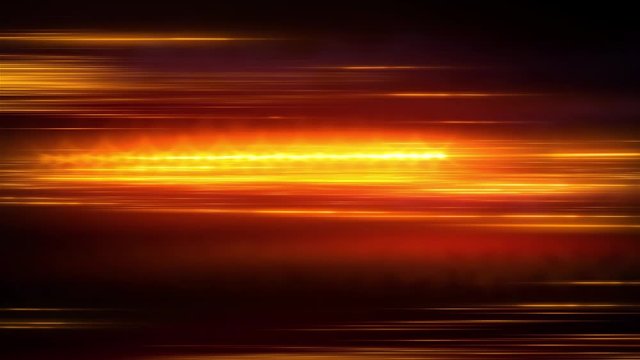 Lights and stripes moving fast over dark background. Animated video backdrop from fast-moving glow particles.