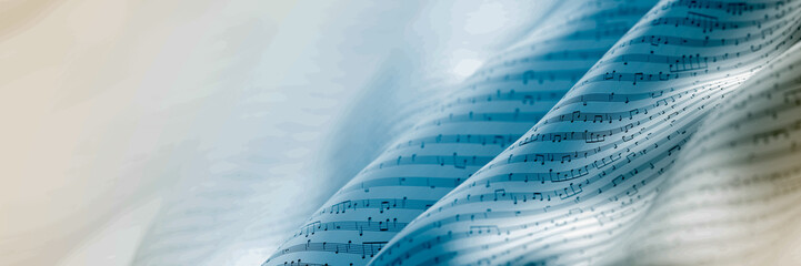 Abstract musical notes background; art concepts, original 3d rendering, RF illustration