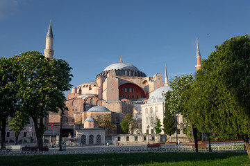 Fototapeta na wymiar Hagia Sophia Museum in Sultanahmet, Istanbul, Turkey