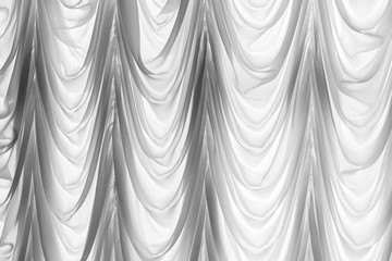 Decorative white tulle with folds, background photo