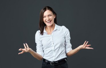 photo session of a girl with different emotions