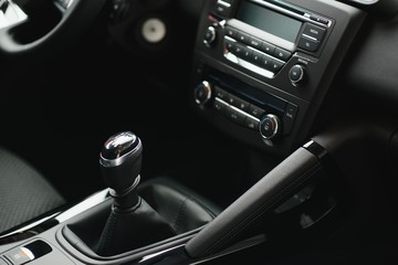 Obraz na płótnie Canvas interior modern car elements, close-up