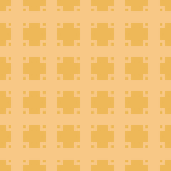 Vector geometric seamless pattern with squares, grid, net, mesh, lattice, tiles. Subtle abstract minimal texture. Elegant yellow ornament background. Repeat design for decor, wallpaper, textile, cloth