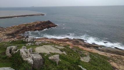 lagoon beach with beautiful rocks in the sea