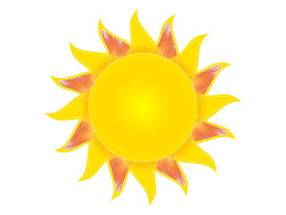 Symbol of the sun on a white background