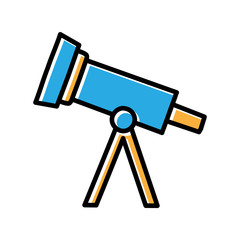 telescope hand drawn icon vector design