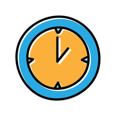 clock hand drawn icon vector design