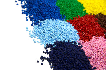 Multi colored plastic polymer  granules 