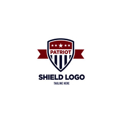 patriot shield logo. American shield logo template. Creative Shield Logo and Icon Template.
