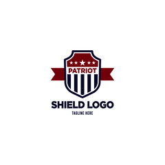 patriot shield logo. American shield logo template. Creative Shield Logo and Icon Template.