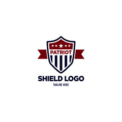 patriot shield logo. American shield logo template. Creative Shield Logo and Icon Template.