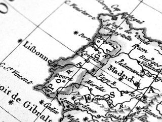 Fototapeta premium アンティークの世界地図 ポルトガル