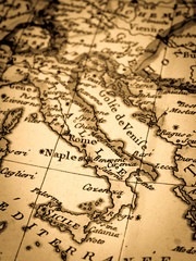 Obraz premium アンティークの世界地図 イタリア