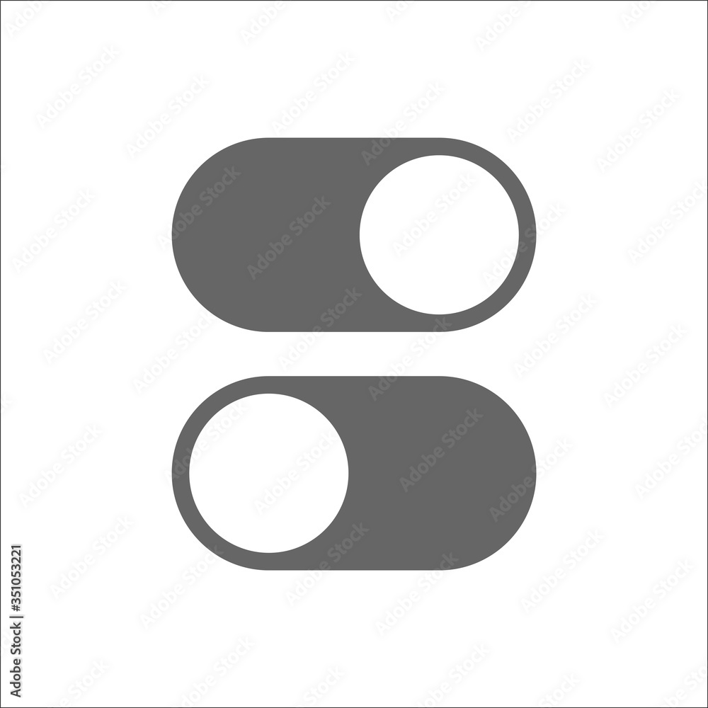 Poster toggle switch vector icon, on and off position simple icons, modern minimal flat design style
