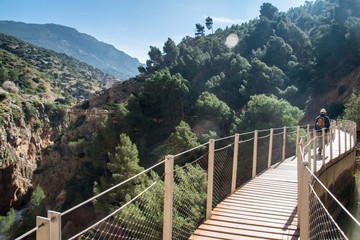 Fototapeta na wymiar Treacherous hiking train in Caminito del rey, Andalusia, Spain