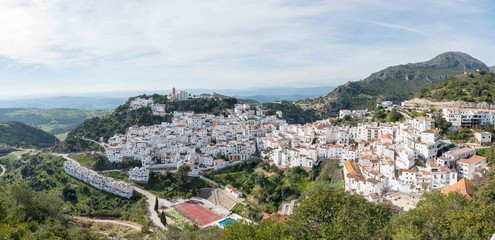 Obraz premium Panorama of a white village in Andalusia, Spain