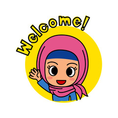 Social Media for several platform in islamic hijabi girl style