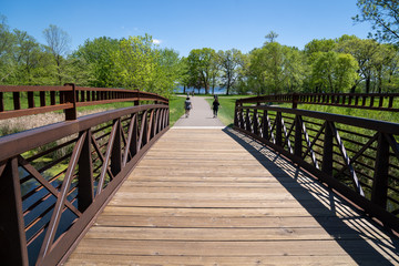 Footbridge in Clifton E French Regional Park in Plymouth Minnesota, part of the walking trails
