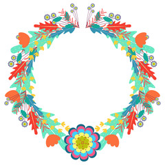 Isolated floral frame