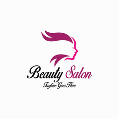 Beauty salon logo. Beauty hair icon. Vector illustration