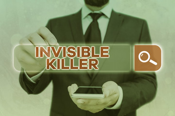 Handwriting text Invisible Killer. Conceptual photo presence into the air of a substance which are...