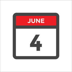 June 4 calendar icon with day of month